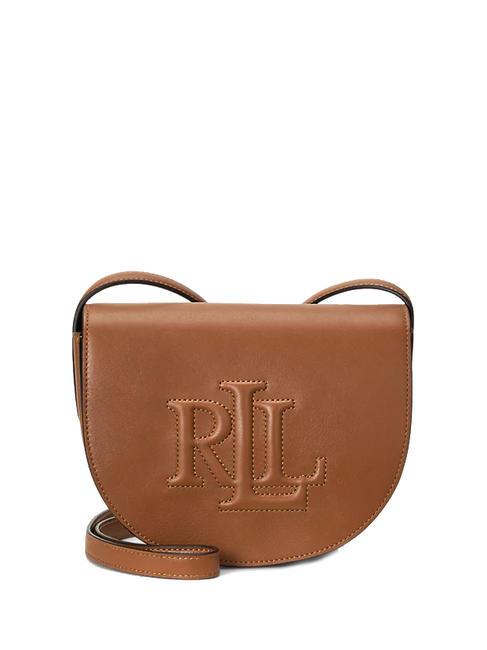 RALPH LAUREN WITLEY Bolso bandolera de piel con solapa lauren tan1 - Bolsos Mujer