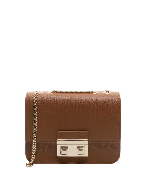 FURLA BELLA  Mini bolso bandolera, en piel. coñac - Bolsos Mujer