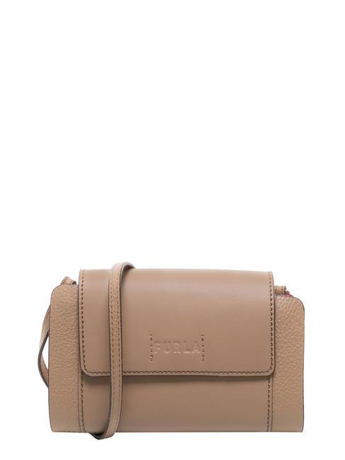 FURLA MIASTELLA Bolso bandolera mini de piel gris - Bolsos Mujer