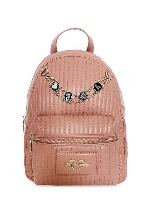 LOVE MOSCHINO CHARM Mochila con cadena rosa antiguo - Bolsos Mujer