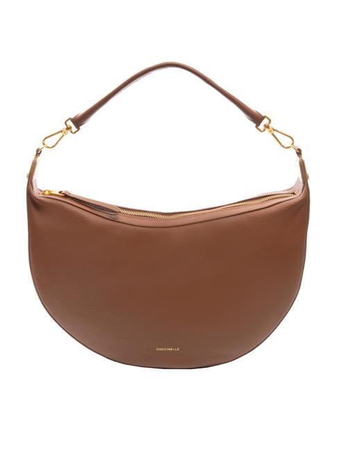 COCCINELLE ANAIS Bolso hobo de piel granulada BRULE - Bolsos Mujer