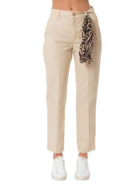 GUESS CANDIS  Pantalones de algodón bronceado de safari - Pantalones de mujer