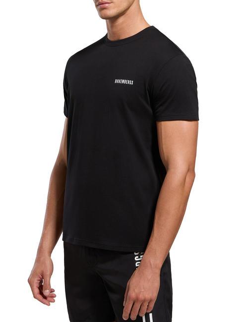 BIKKEMBERGS VERTICAL STRIPES Camiseta de algodón negro - camiseta