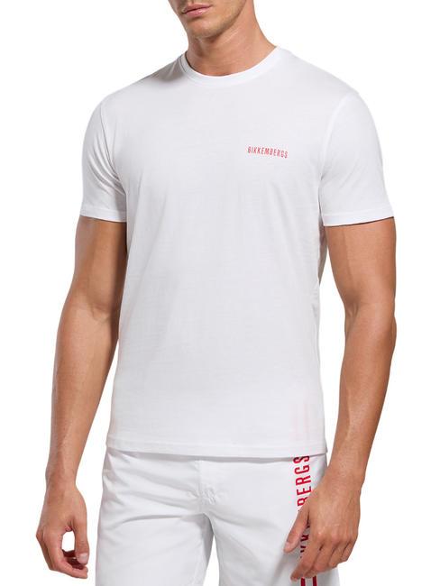 BIKKEMBERGS VERTICAL STRIPES Camiseta de algodón blanco - camiseta