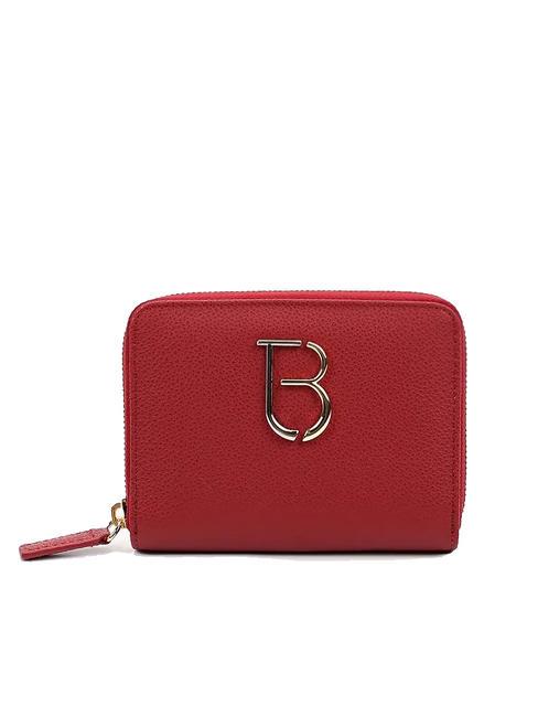 TOSCA BLU BASIC Cartera mediana de piel con cremallera rojo oscuro - Carteras Mujer