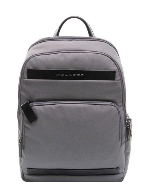 PIQUADRO KLOUT Mochila en piel y tela, soporte para pc de 15,6" grigio2 - Mochilas para portátil