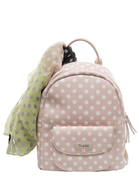 PASH BAG LADY Mochila de lunares con pañuelo arena/blanco - Bolsos Mujer