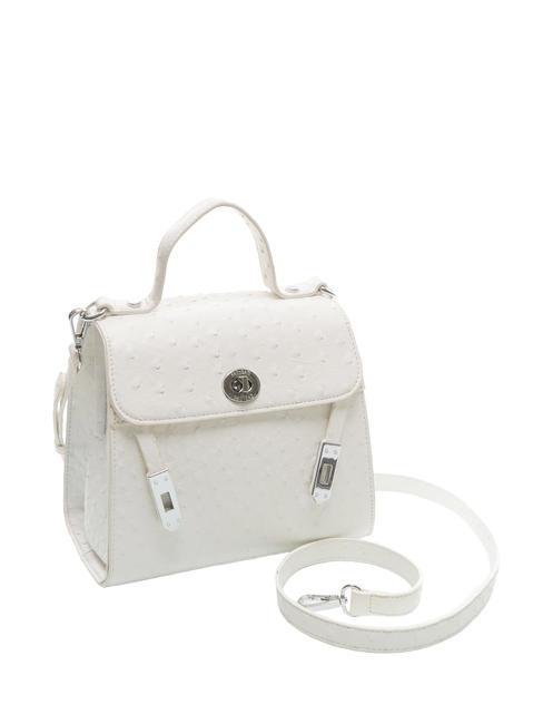 PASH BAG LOVELY DAY Bolso de mano con estampado de avestruz blanco - Bolsos Mujer