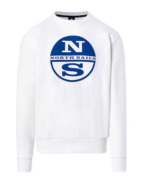 NORTH SAILS N|S LOGO Sudadera de algodón con cuello redondo blanco - Sudaderas