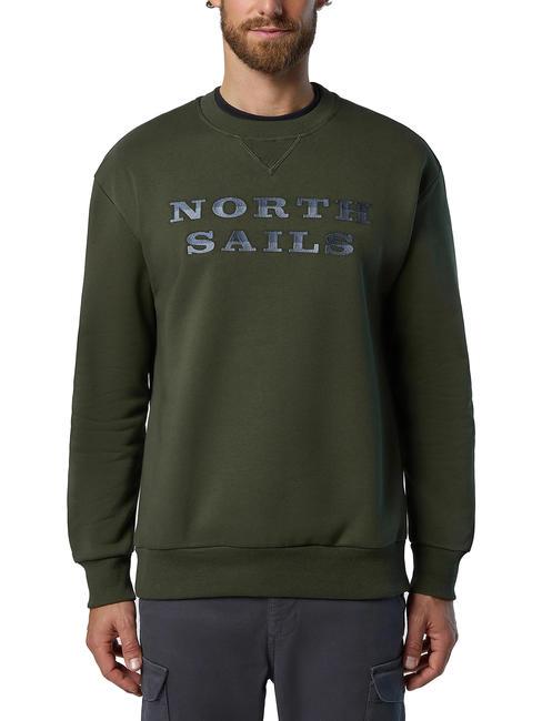 NORTH SAILS LETTERING LOGO Sudadera de algodón con cuello redondo noche del bosque - Sudaderas