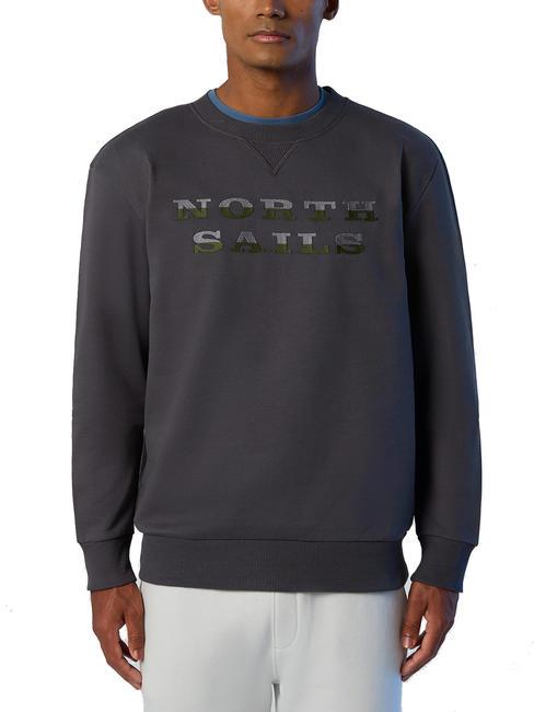 NORTH SAILS LETTERING LOGO Sudadera de algodón con cuello redondo asfalto - Sudaderas