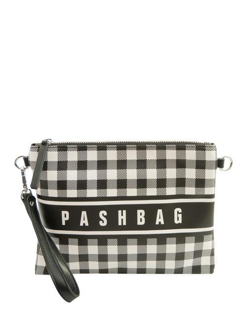 PASH BAG TWEEDY Bolso de mano con puño y bandolera. blanco negro - Bolsos Mujer