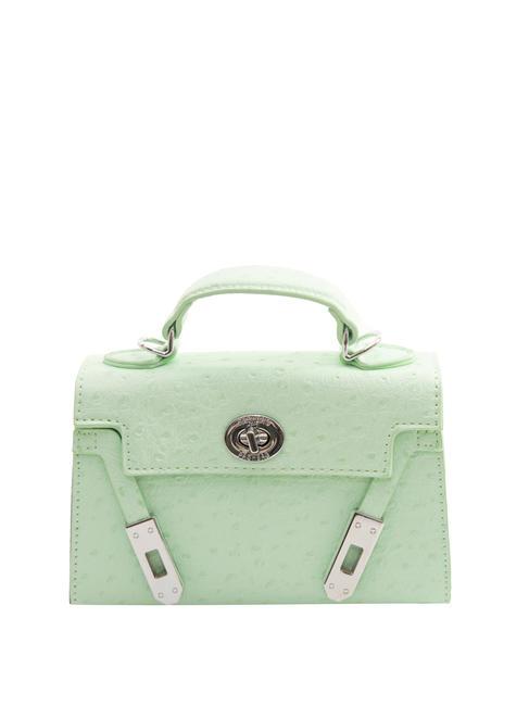 PASH BAG LOVELY DAY Bolso de mano con estampado de avestruz verde - Bolsos Mujer