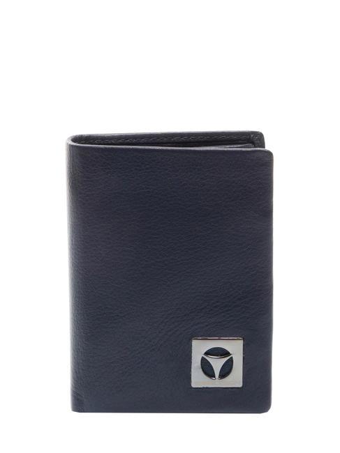 MOMO DESIGN CALF Cartera vertical de piel granulada azul - Carteras Hombre