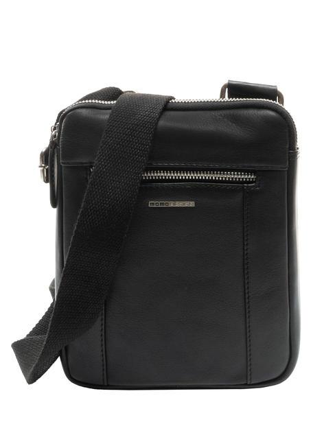 MOMO DESIGN PLATE  Bolso de cuero negro - Bandoleras Hombre