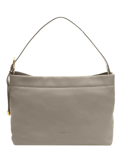 COCCINELLE GLEEN Bolso bandolera de piel martillada piedra - Bolsos Mujer