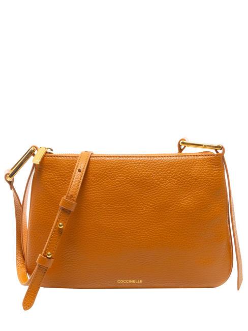 COCCINELLE MAGIE Bolso plano de piel con textura pimenton - Bolsos Mujer