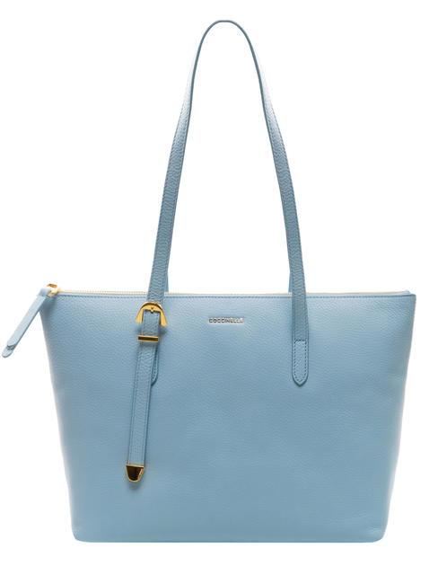 COCCINELLE GLEEN Bolso de compras de cuero acuarela azul - Bolsos Mujer