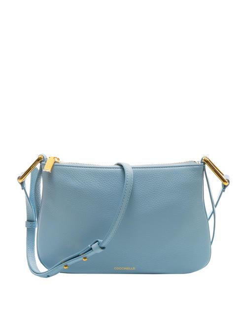 COCCINELLE MAGIE Bolso plano de piel con textura acuarela azul - Bolsos Mujer