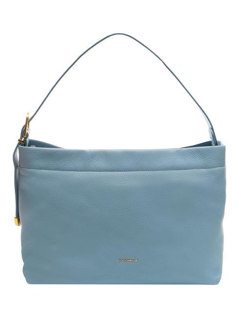 COCCINELLE GLEEN Bolso bandolera de piel martillada acuarela azul - Bolsos Mujer