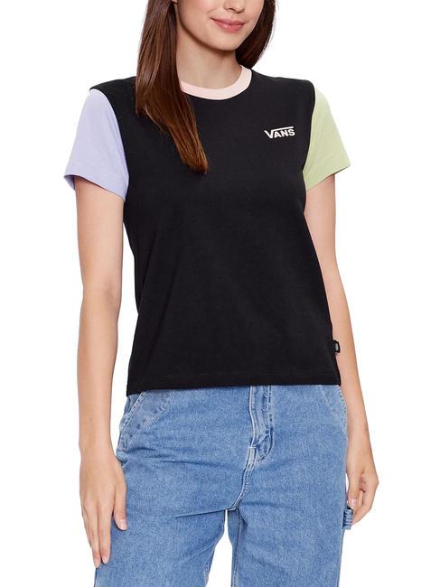 VANS COLORBLOCK Camiseta de algodón de manga corta negro/pera de invierno - camiseta