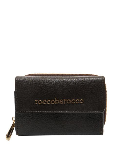 ROCCOBAROCCO LETTERING  Billetera de cuero marron oscuro - Carteras Mujer