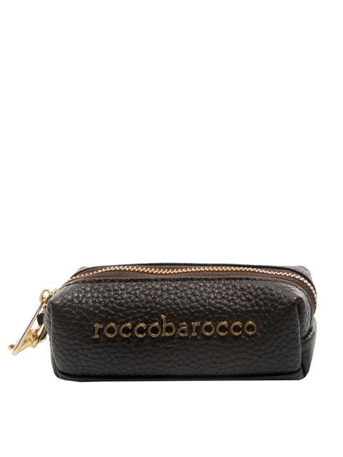 ROCCOBAROCCO LETTERING  Estuche para llaves de cuero marron oscuro - Llaveros