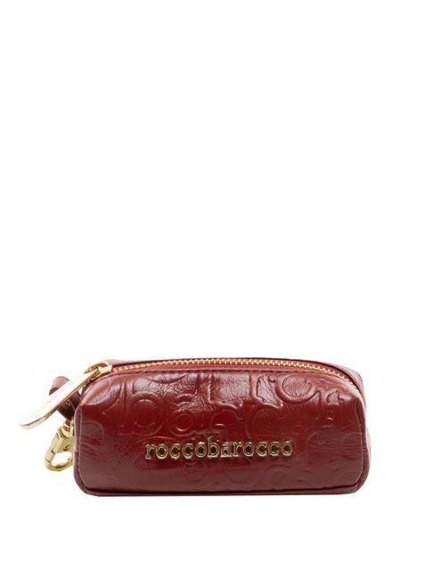 ROCCOBAROCCO RB Embossed Estuche de cuero para llaves/monedas rojo - Llaveros