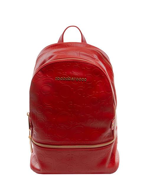 ROCCOBAROCCO RUBINO Mochila con logo en relieve rojo - Bolsos Mujer