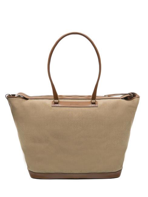 BORBONESE SHOPPING LARGE Bolsa de hombro beige/marrón - Bolsos Mujer