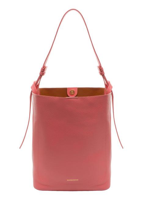 BORBONESE 9KA MAYFAIR MEDIUM Bolso bombonera de piel martillada rosas de te - Bolsos Mujer