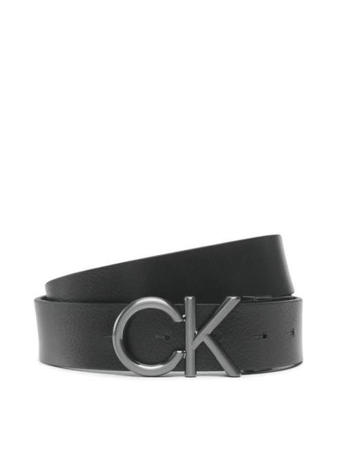 CALVIN KLEIN CK METAL BOMBE REV Cinturón de piel de doble faz Negro negro/marrón oscuro - Cinturones