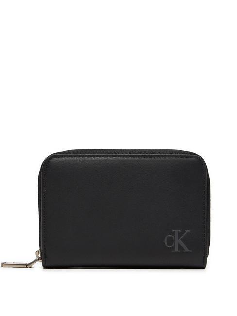 CALVIN KLEIN BLOCK  Cartera con cremallera pvh negro - Carteras Mujer