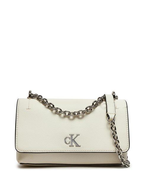 CALVIN KLEIN MINIMAL MONOGRAM  Mini bolso de hombro/bandolera Blanco crema - Bolsos Mujer