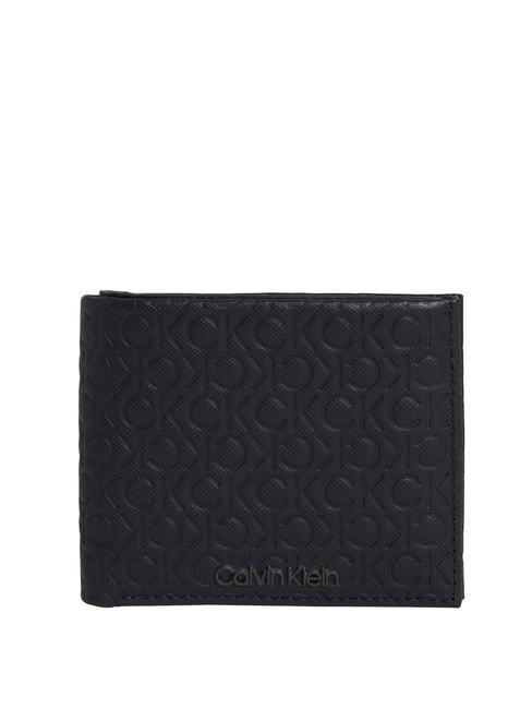 CALVIN KLEIN MUST MONO  Billetera de cuero piqué mono negro - Carteras Hombre