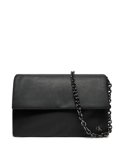 CALVIN KLEIN CHAIN Mono bolsa de hombro negro/bronce brillante - Bolsos Mujer