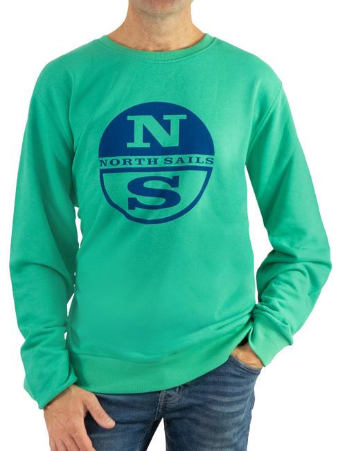 NORTH SAILS N|S LOGO Sudadera de algodón con cuello redondo jardín verde - Sudaderas