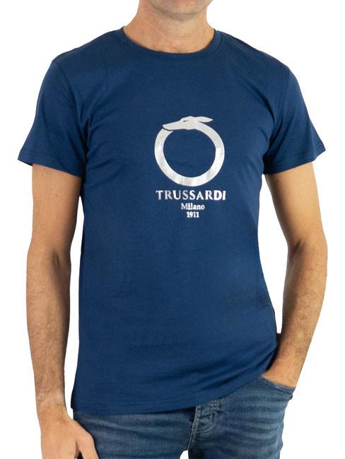 TRUSSARDI 1911 LUX  Camiseta de algodón azul oscuro - camiseta
