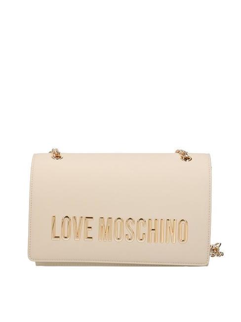 LOVE MOSCHINO GOLD LETTERING Bolso de hombro/bandolera Marfil - Bolsos Mujer