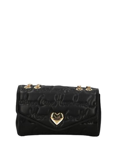 LOVE MOSCHINO GOLD HEART Convertible Bolso de hombro/bandolera negro - Bolsos Mujer