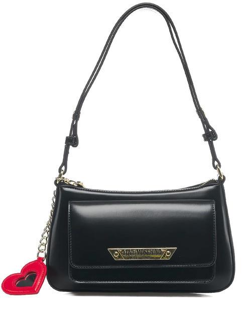 LOVE MOSCHINO HEART CAHRM Bolsa de hombro negro - Bolsos Mujer