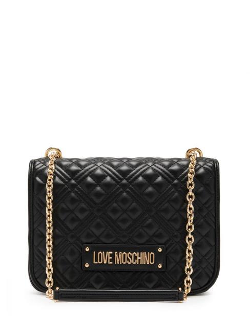 LOVE MOSCHINO QUILTED GOLD CHAIN Bolso de hombro/bandolera negro - Bolsos Mujer