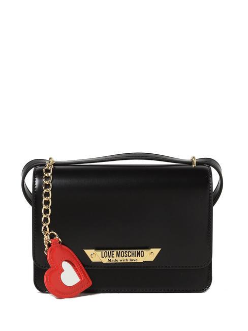 LOVE MOSCHINO HEART CAHRM Mini bolso de hombro negro - Bolsos Mujer