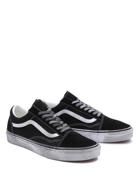 VANS UA OLD SKOOL  Zapatillas de piel estresado blanco y negro - Zapatos unisex