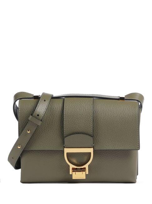 COCCINELLE ARLETTIS Bolso de mano de piel martillada verde laurel - Bolsos Mujer