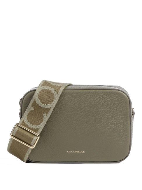 COCCINELLE TEBE Bolso bandolera en piel texturizada verde laurel - Bolsos Mujer