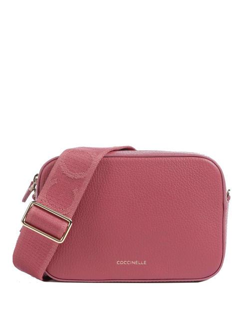 COCCINELLE TEBE Bolso bandolera en piel texturizada palo de rosa - Bolsos Mujer