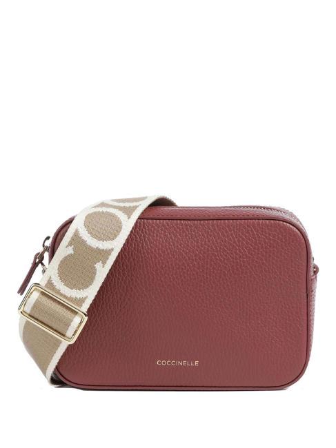 COCCINELLE TEBE Bolso bandolera en piel texturizada brandy - Bolsos Mujer