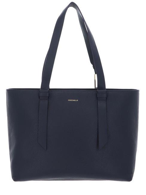 COCCINELLE MALORY  Shopper de hombro, en piel. azul medianoche - Bolsos Mujer