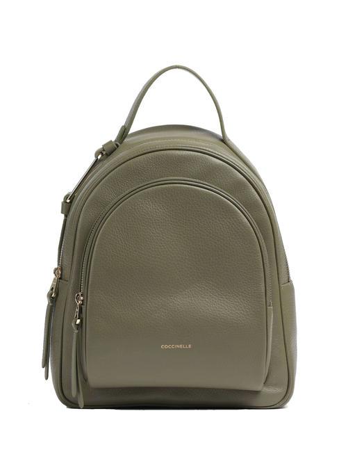 COCCINELLE MALORY  Mochila de cuero verde laurel - Bolsos Mujer